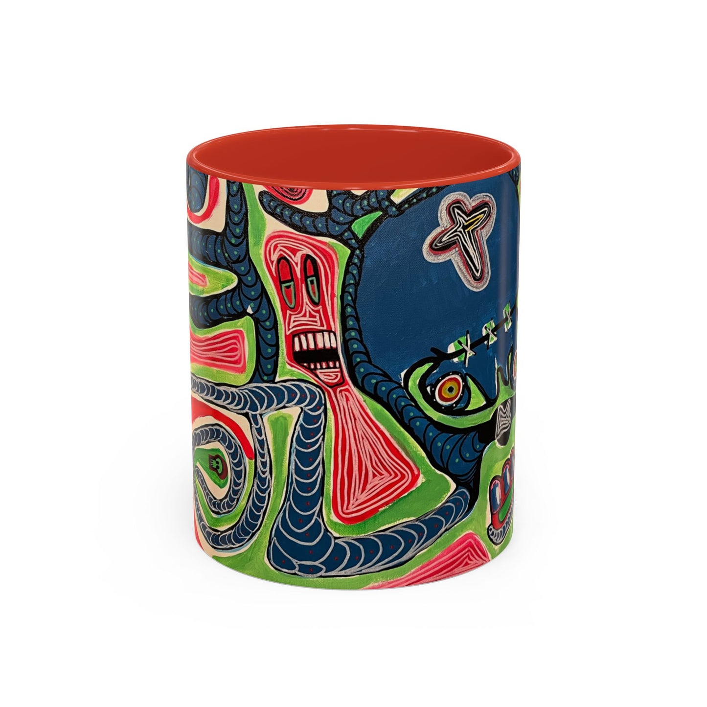 AFTER LIFE2.0  Abstract Neon Doodle Coffee Mug — Colorful Surreal Art Accent Mug (11/15oz)