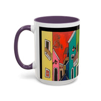 VIEJO SAN JUAN,  Colorful Cityscape Coffee Mug — Vibrant European Street Accent Mug
