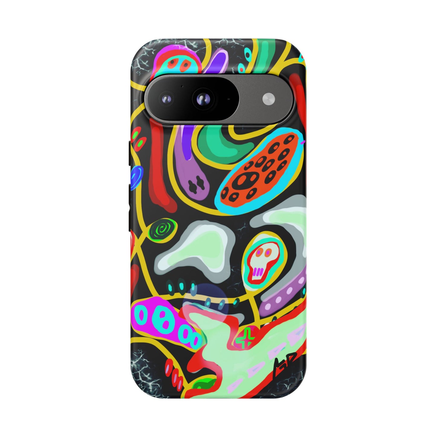 CRAZY4  Abstract Neon Skull Phone Case — Colorful Psychedelic Protective Cover