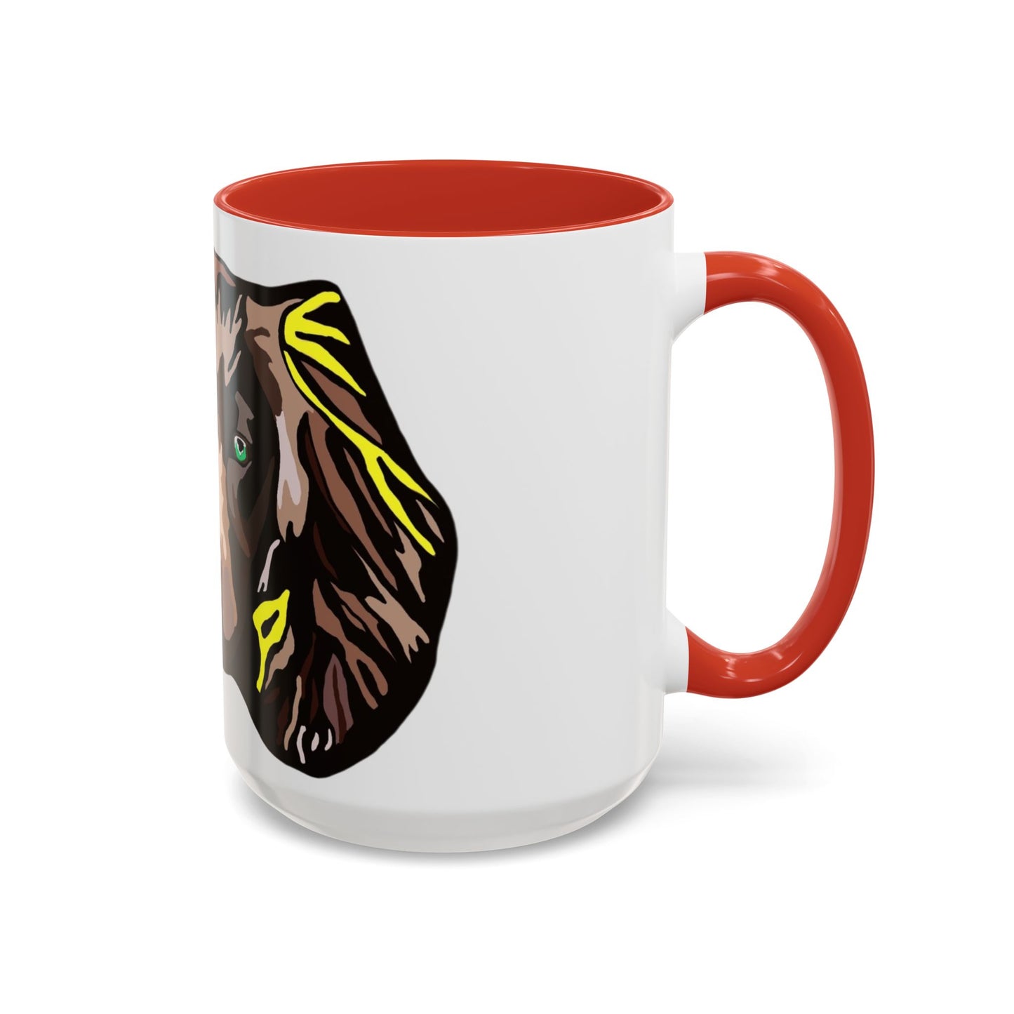 MR COCKER Dog Portrait Accent Coffee Mug — Brown Spaniel Art Mug (11/15oz)