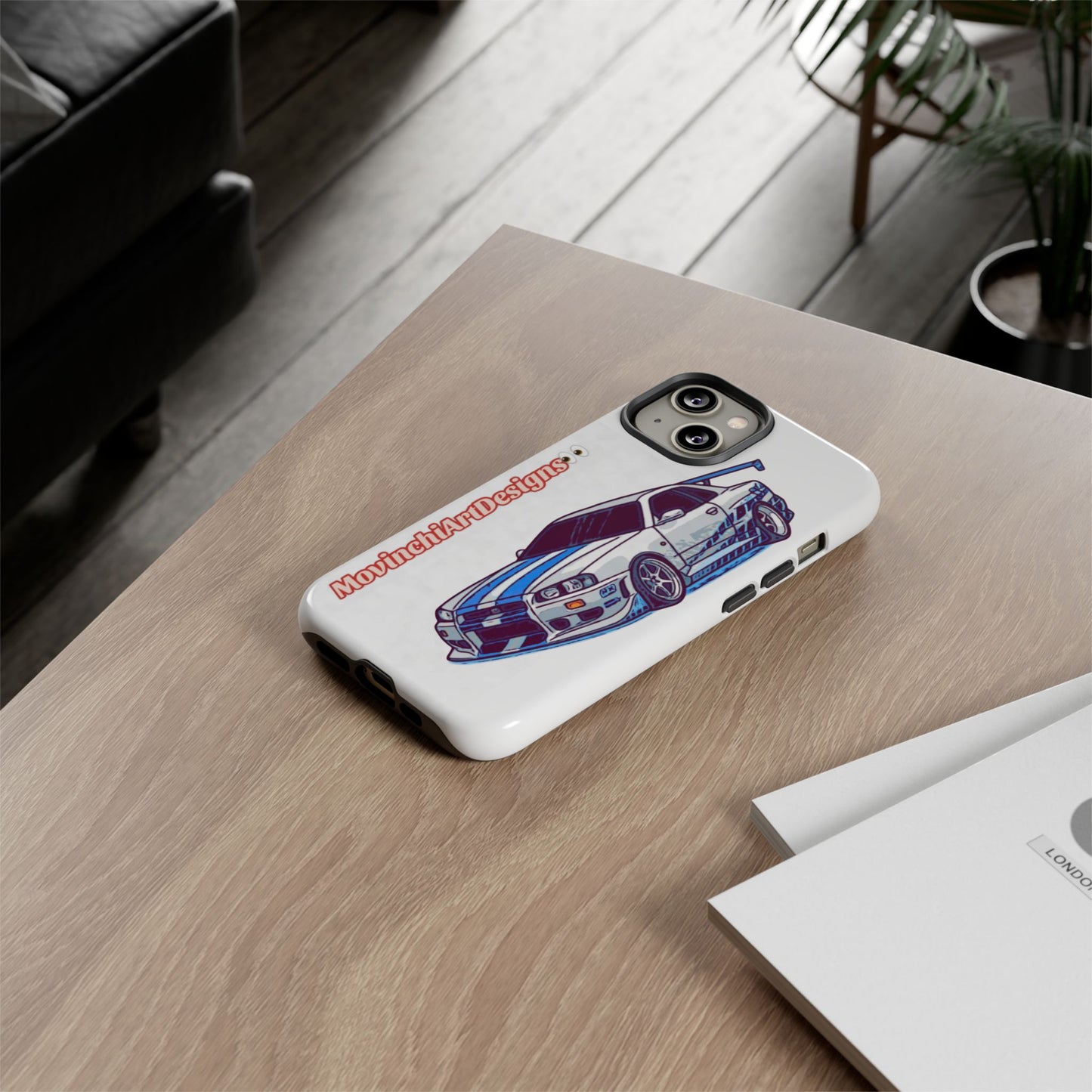 Retro Skyline r34 Phone Case — Vintage Sports Car Graphic