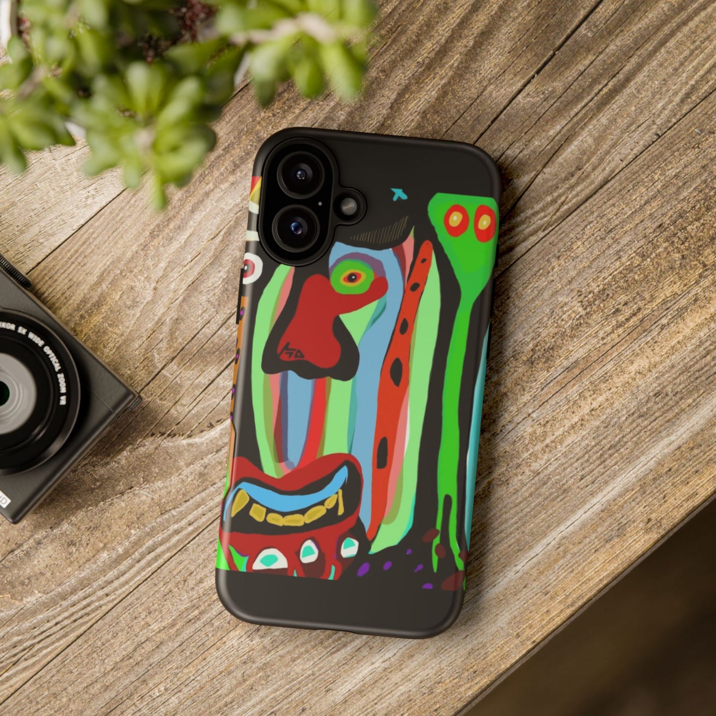 CRAZY.   Tribal Face Phone Case — Colorful Modern Art iPhone Cover