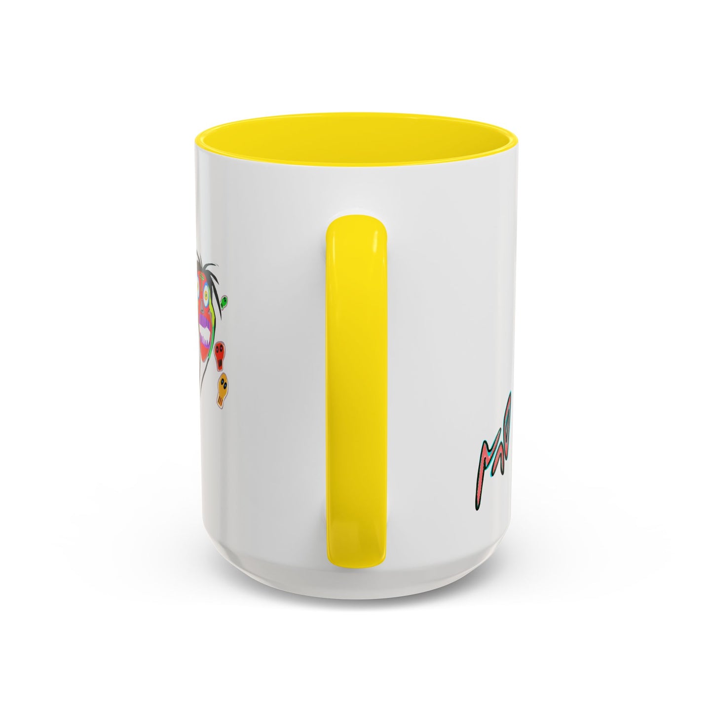 Colorful Tribal Mask Coffee Mug — Vibrant Skull Art Accent Mug (11/15oz)