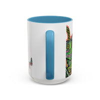 Colorful RYDER.   Abstract Jester Accent Coffee Mug — MovinchiArtDesigns