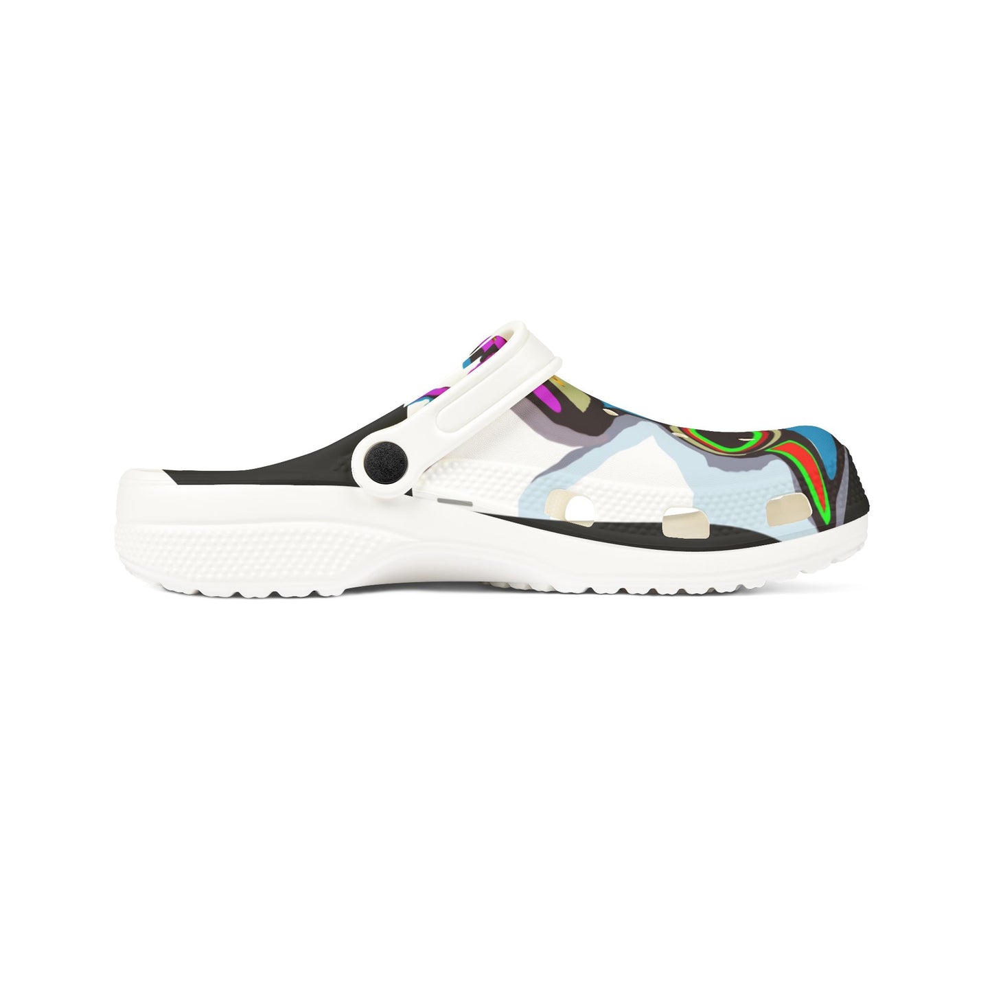 Colorful Abstract CRAZY2  Skull Clog Shoes — EVA Foam Slip-On Sandals