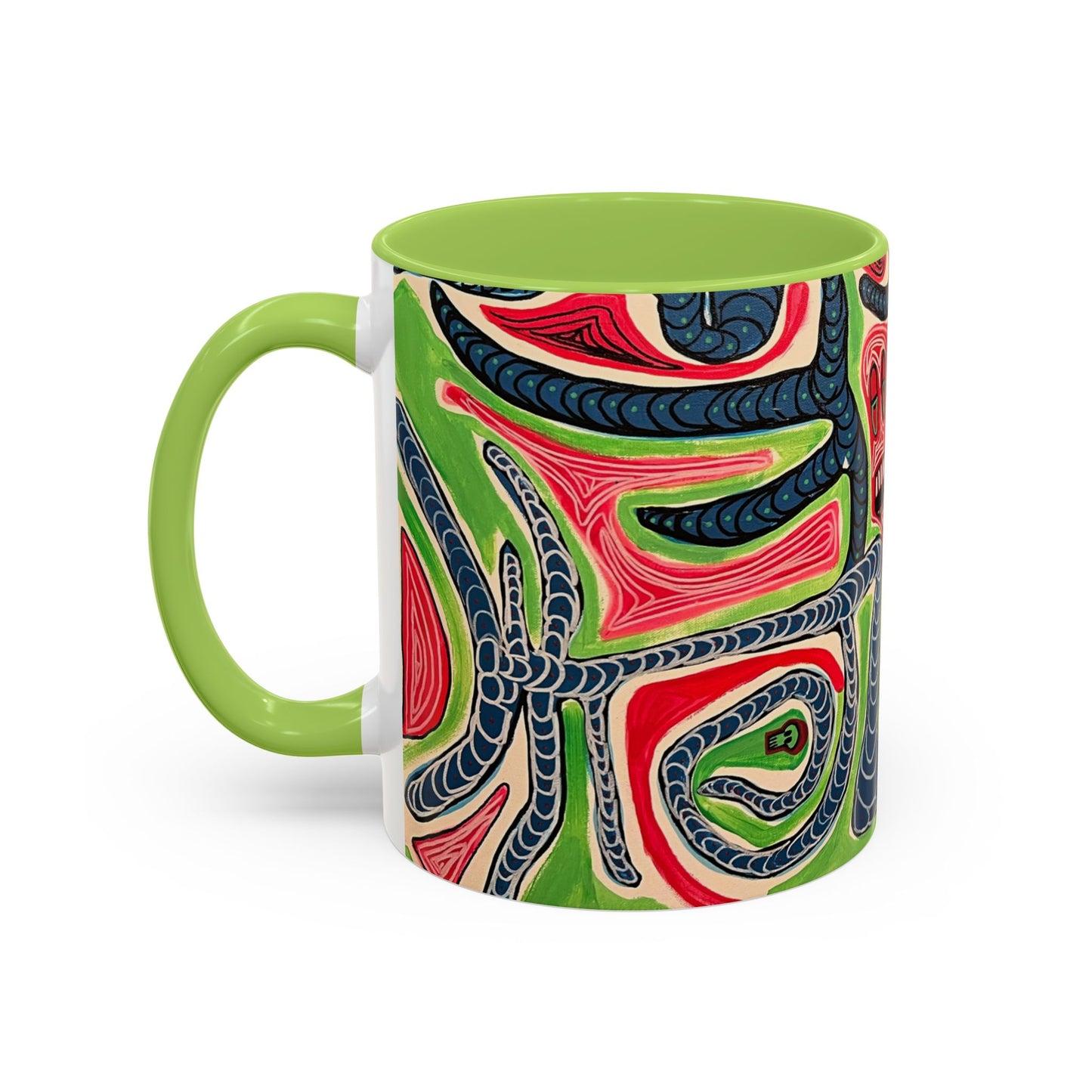 AFTER LIFE2.0  Abstract Neon Doodle Coffee Mug — Colorful Surreal Art Accent Mug (11/15oz)