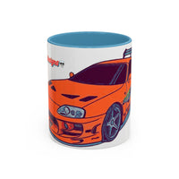 Racing Supra Accent Coffee Mug (11/15oz) — Orange Drift Car Design