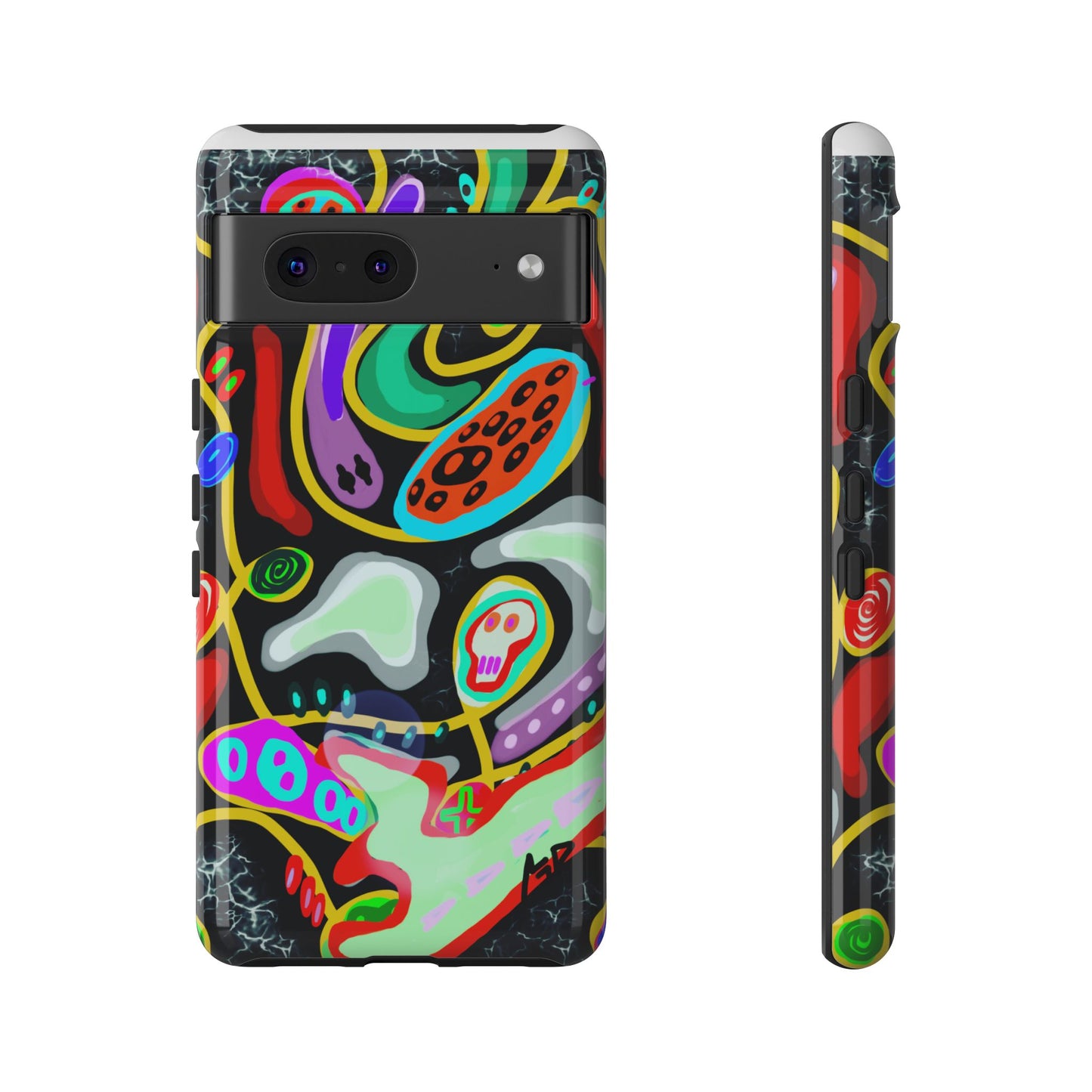 CRAZY4  Abstract Neon Skull Phone Case — Colorful Psychedelic Protective Cover