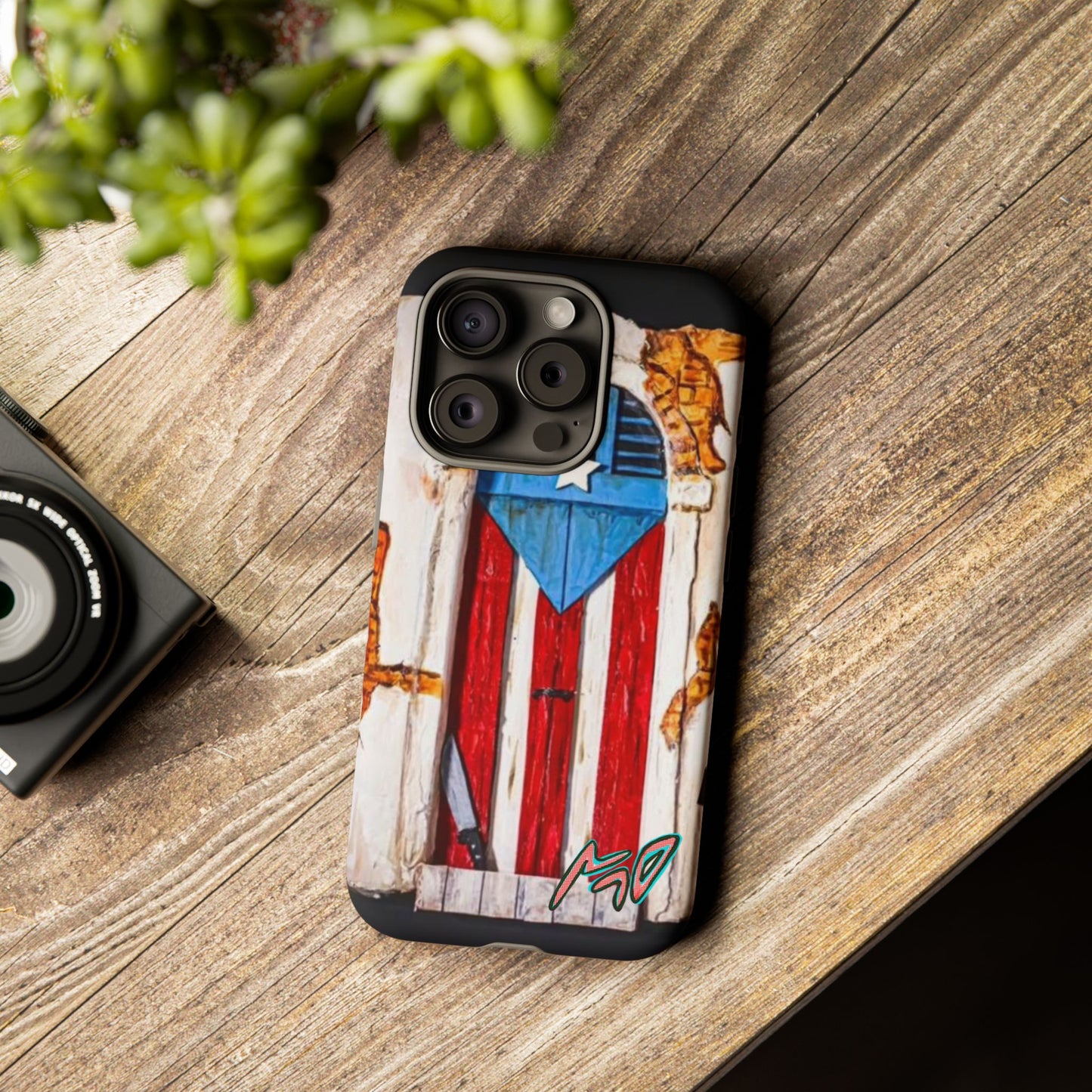 Puerto Rican Flag Phone Case - Rustic Coquí Door Design Tough Case