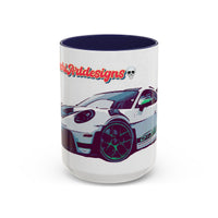 Porsche GT3 Cup Accent Coffee Mug – Racing Car Graphic 11/15oz