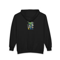 Full-Zip Hoodie with Colorful RYDER Art — Bold Graphic Zip-Up Sweatshirt