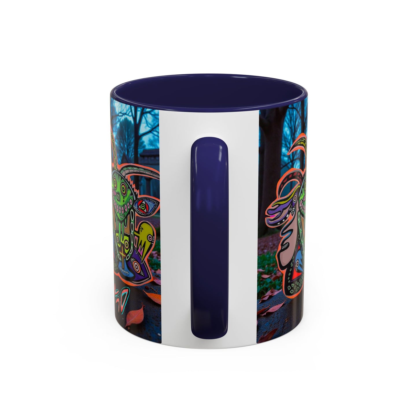 RYDER4.0  Psychedelic Forest Accent Coffee Mug – Colorful Trippy Creature Design (11/15oz)