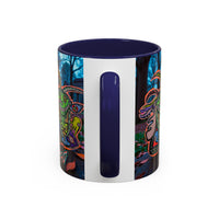RYDER4.0  Psychedelic Forest Accent Coffee Mug – Colorful Trippy Creature Design (11/15oz)