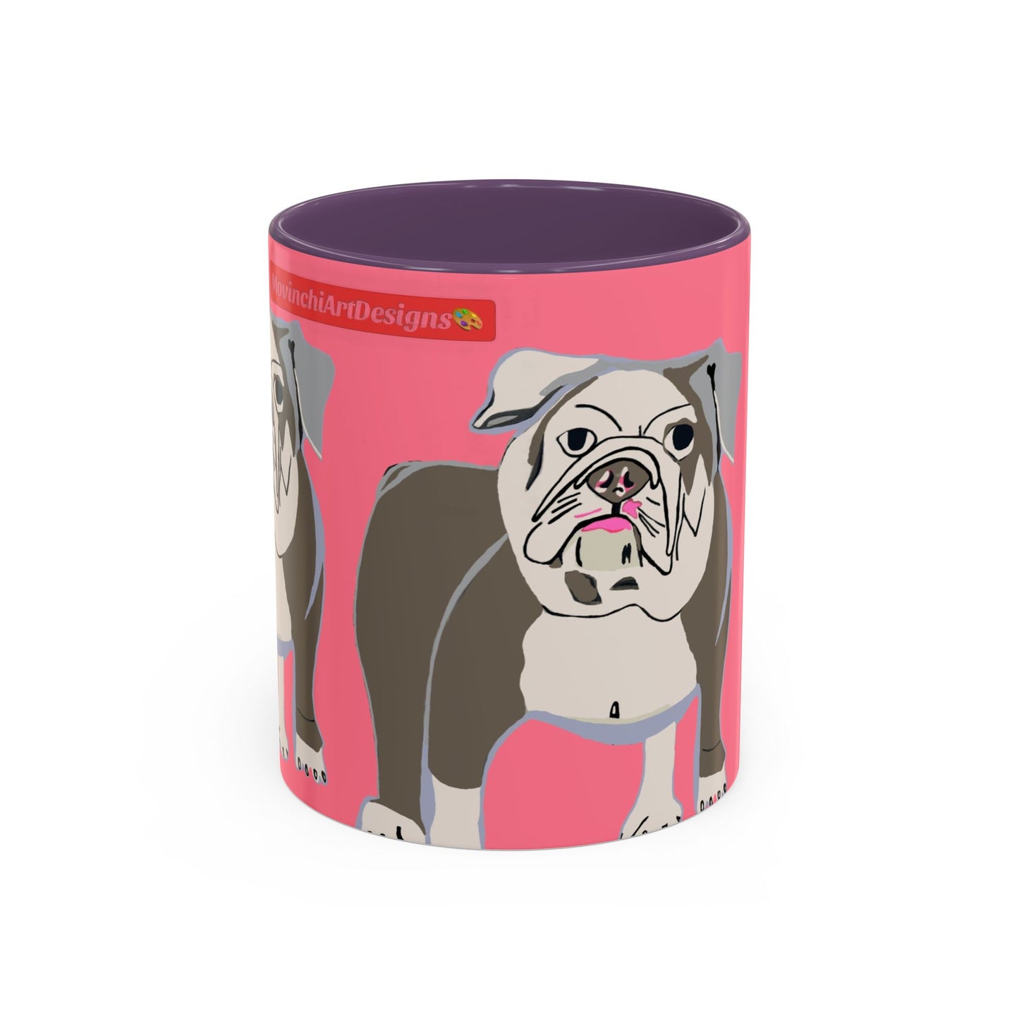 Bulldog Accent Coffee Mug — Cute Pink Dog Lover Mug (11/15oz)