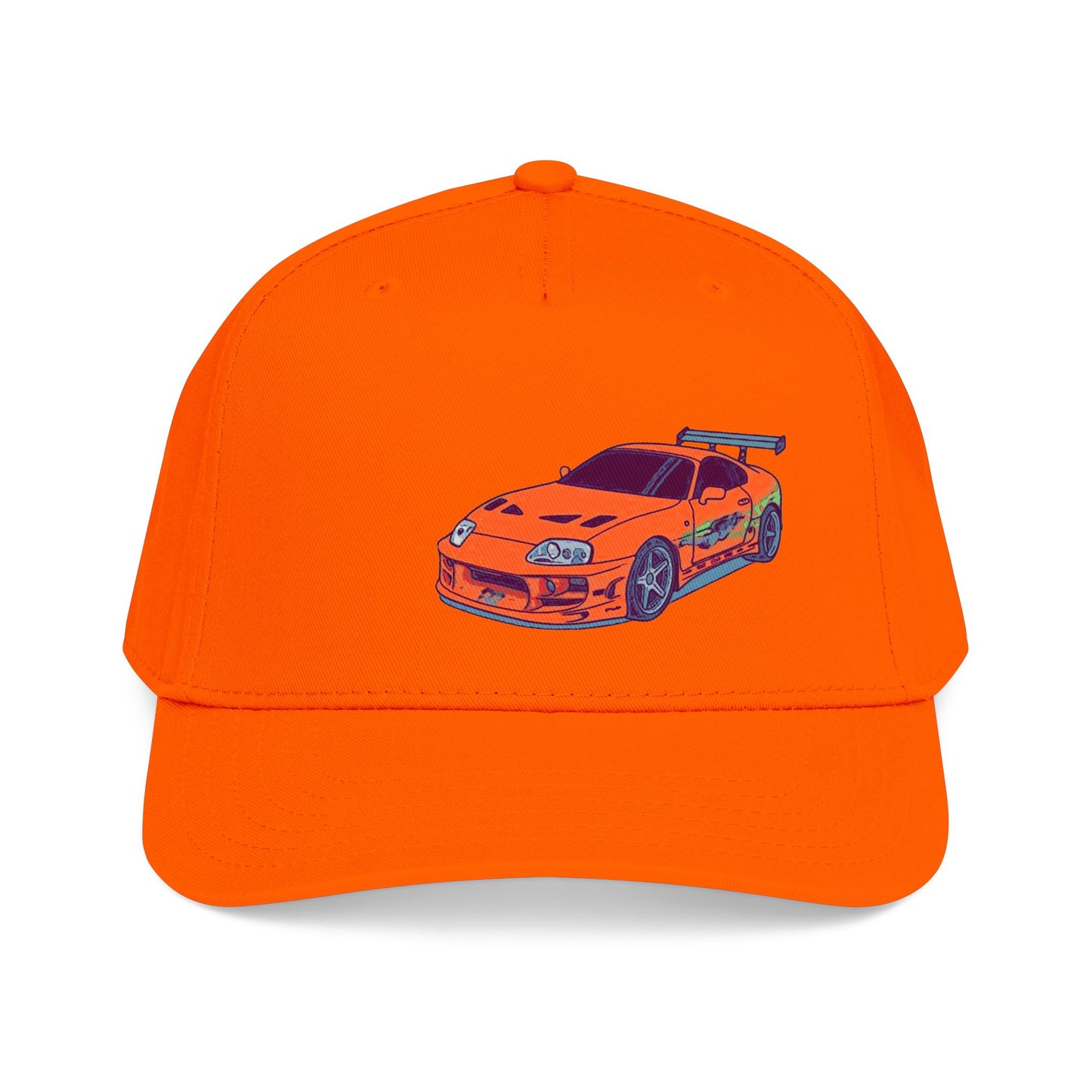 2JZ.  Retro Orange Sports Car Baseball Cap — Vintage JDM Supra Snapback