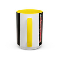 Colorful Neon OVERTHINKING  Skull Coffee Mug — Vibrant Abstract Day of the Dead Accent Mug