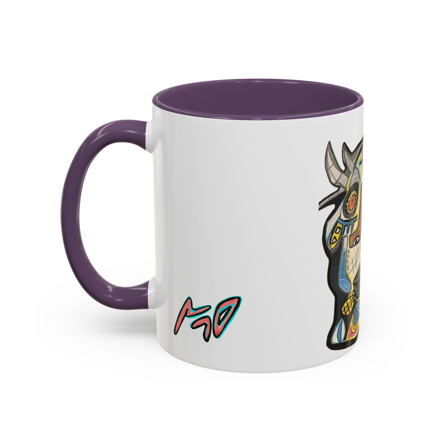Abstract MOVINCHI Art Coffee Mug — Colorful Cubist Ceramic Accent Mug
