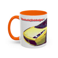 GALLARDO.  Sports Car Coffee Mug — Yellow Supercar Accent Mug (11/15oz)