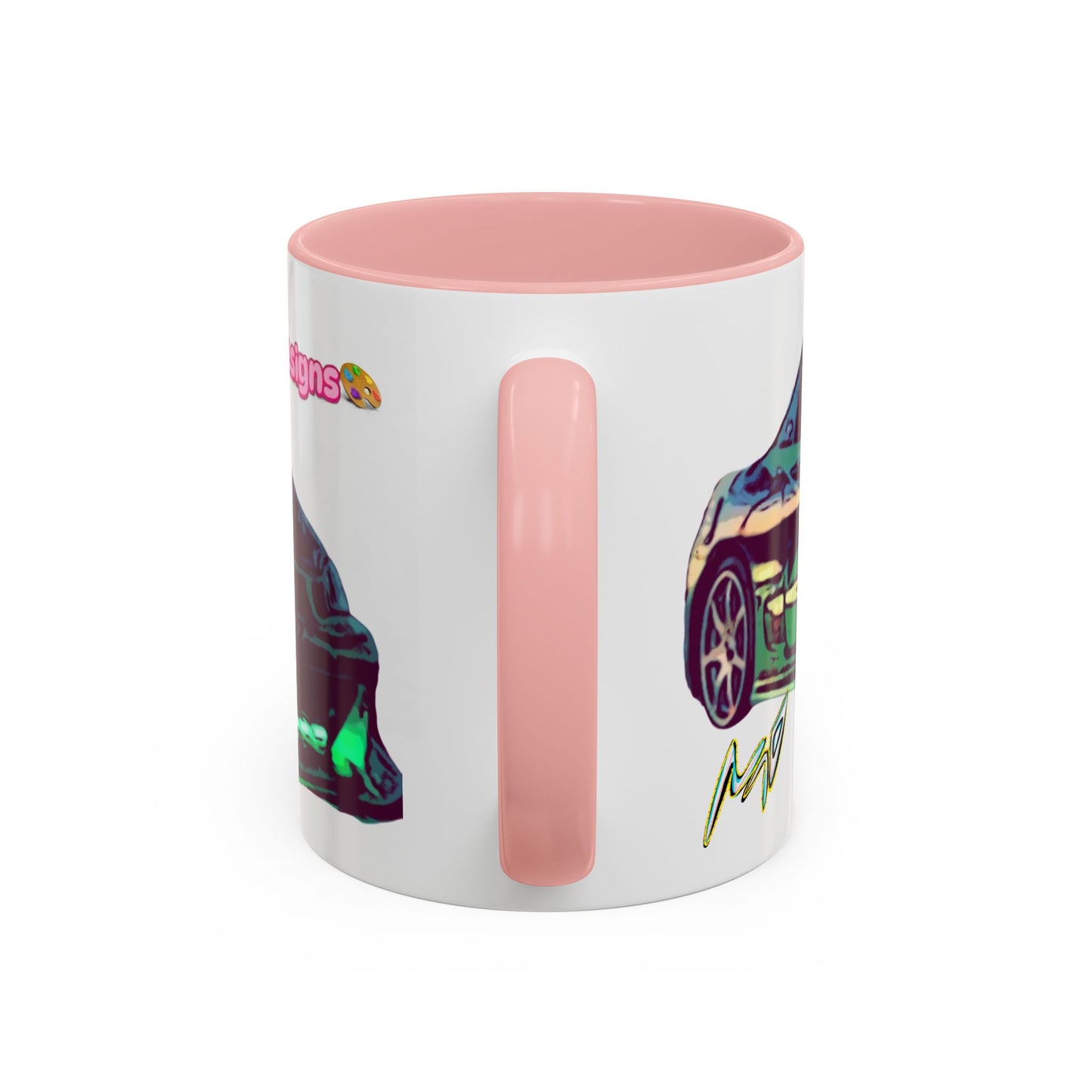 Coffee Mug —ECLIPSE  Neon Sports Car Design with "MovinchiArtDesigns" Logo