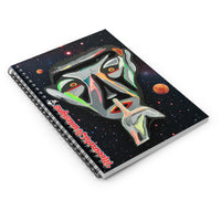 SILENCE.  Cosmic Shh Spiral Notebook — Abstract Face Art Ruled Journal