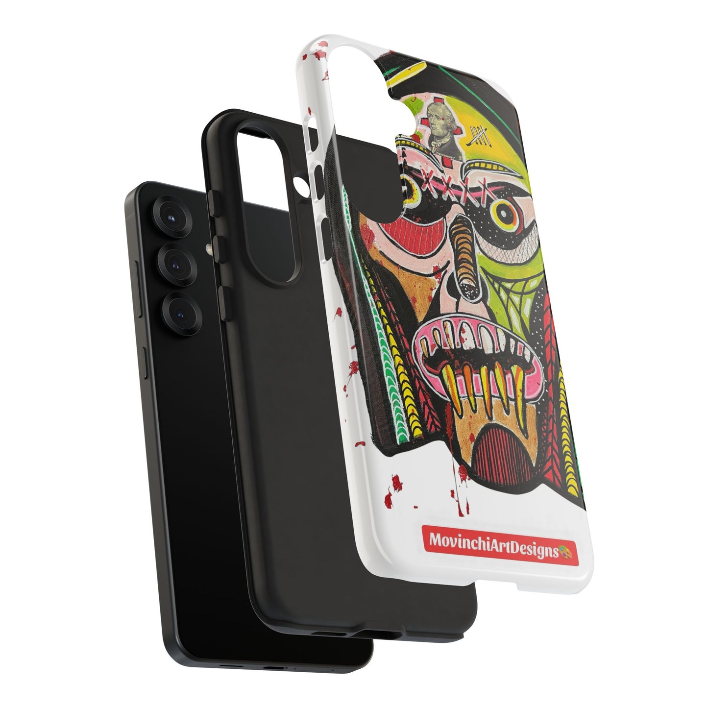 KUNTA.  Abstract Tribal Skull Phone Case — Colorful Street Art Protective Cover