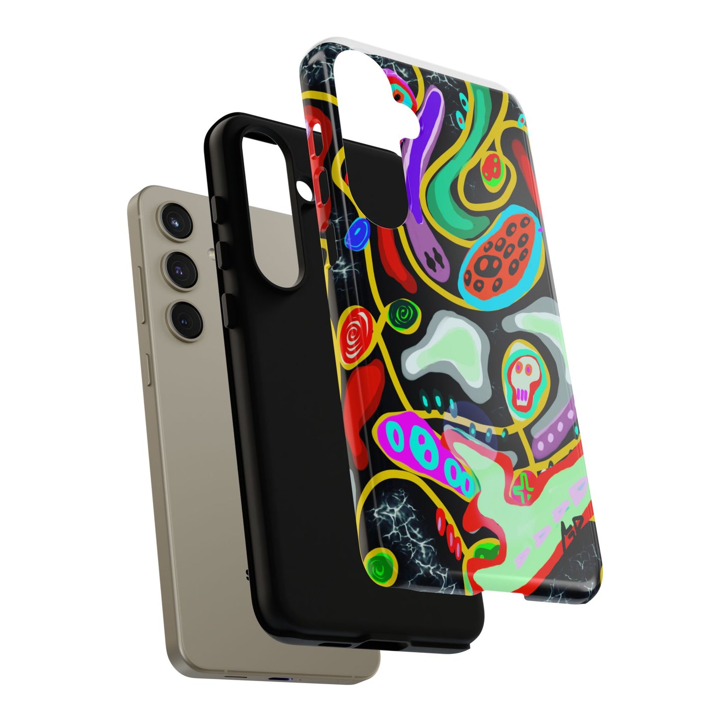 CRAZY4  Abstract Neon Skull Phone Case — Colorful Psychedelic Protective Cover