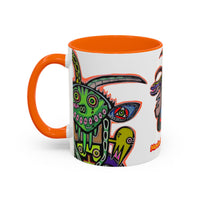 Colorful RYDER.   Abstract Jester Accent Coffee Mug — MovinchiArtDesigns