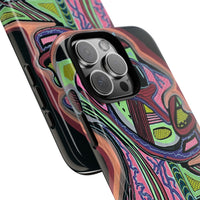 HEART ATTACK Abstract Neon Face Tough Phone Case – Vibrant Art Phone Cover