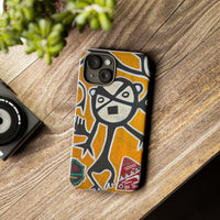 Abstract TAINO  Tribal Art Phone Case – Bold Orange Graphic Protective Cover
