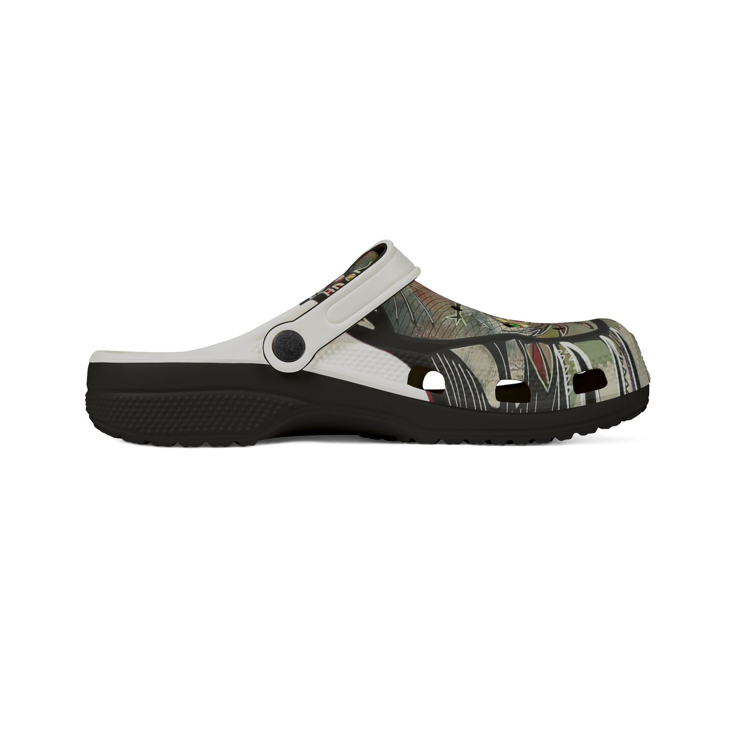 Artistic Tribal Mask EVA Foam Clogs - Printed Slip-On Garden Shoes