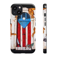 Puerto Rican Flag Phone Case - Rustic Coquí Door Design Tough Case