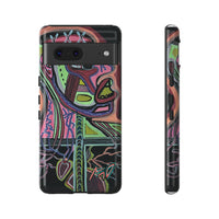 HEART ATTACK Abstract Neon Face Tough Phone Case – Vibrant Art Phone Cover