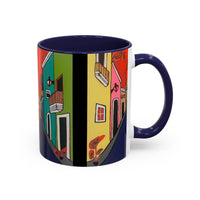 SAN SEBASTIAN.  Colorful Street Scene Accent Coffee Mug — Vibrant Urban Art Ceramic Mug (11/15oz)