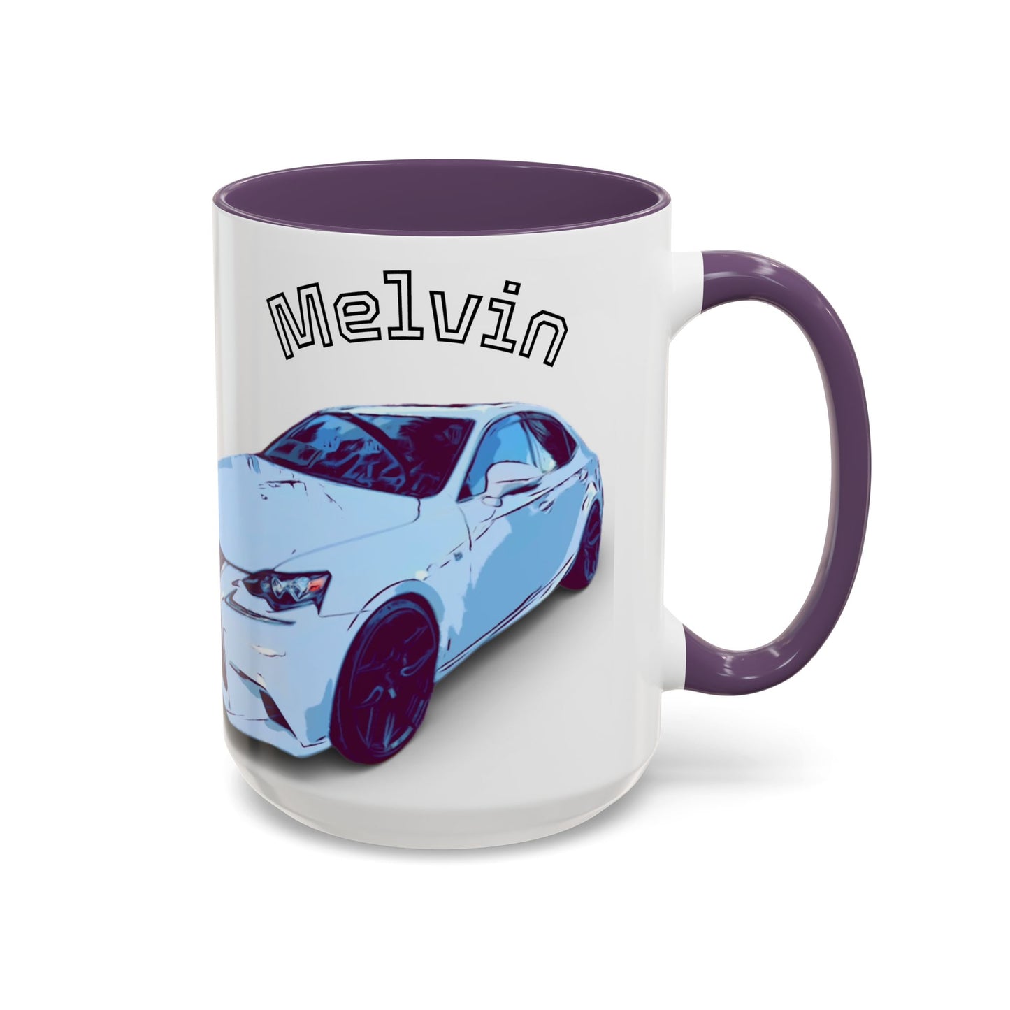 MELVIN.  Personalized Car Coffee Mug — 'Melvin' Sports Car Accent Mug (11/15oz)