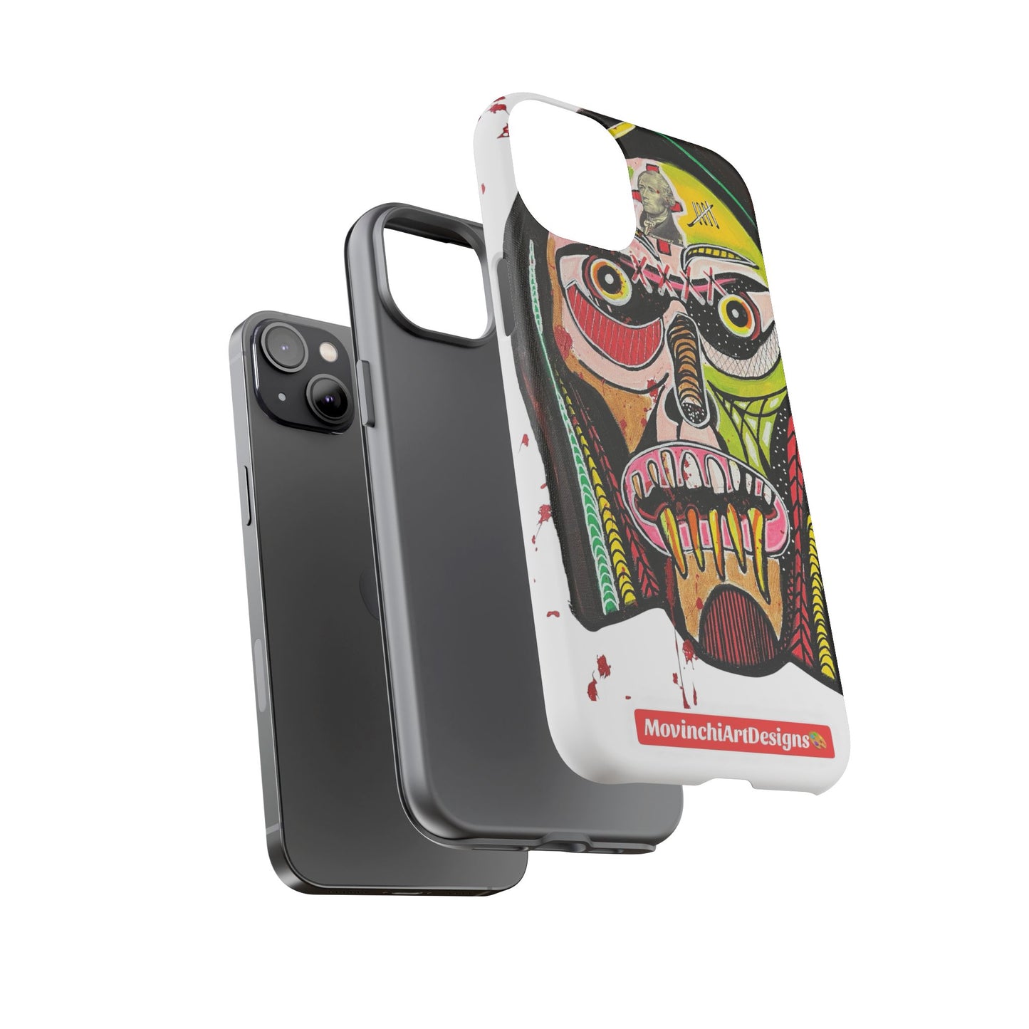 KUNTA.  Abstract Tribal Skull Phone Case — Colorful Street Art Protective Cover