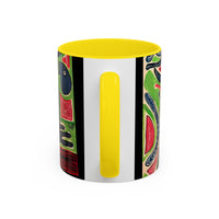 AFTER LIFE.  Abstract Tribal Art Coffee Mug — Colorful Surreal Accent Mug