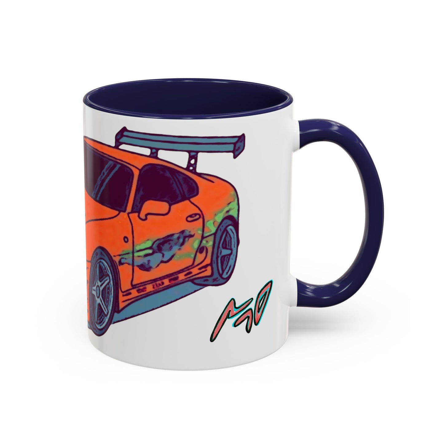 Racing Supra Accent Coffee Mug (11/15oz) — Orange Drift Car Design