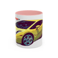 GALLARDO.  Sports Car Coffee Mug — Yellow Supercar Accent Mug (11/15oz)