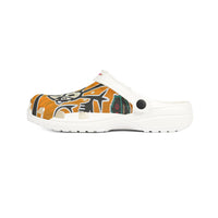 Tribal TAINO  Orange EVA Foam Clogs – Bold Abstract Animal Print