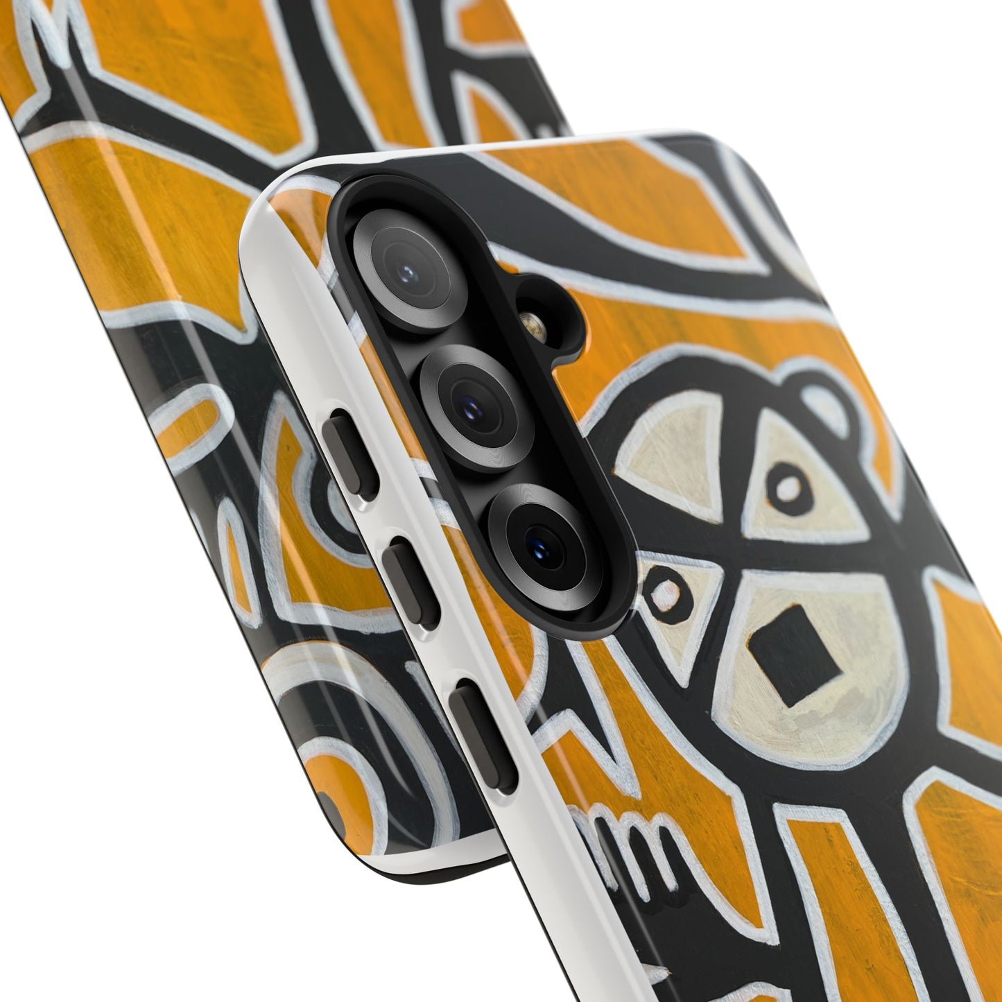 Abstract TAINO  Tribal Art Phone Case – Bold Orange Graphic Protective Cover