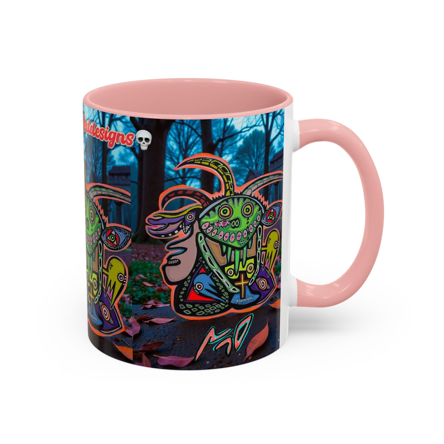RYDER4.0  Psychedelic Forest Accent Coffee Mug – Colorful Trippy Creature Design (11/15oz)