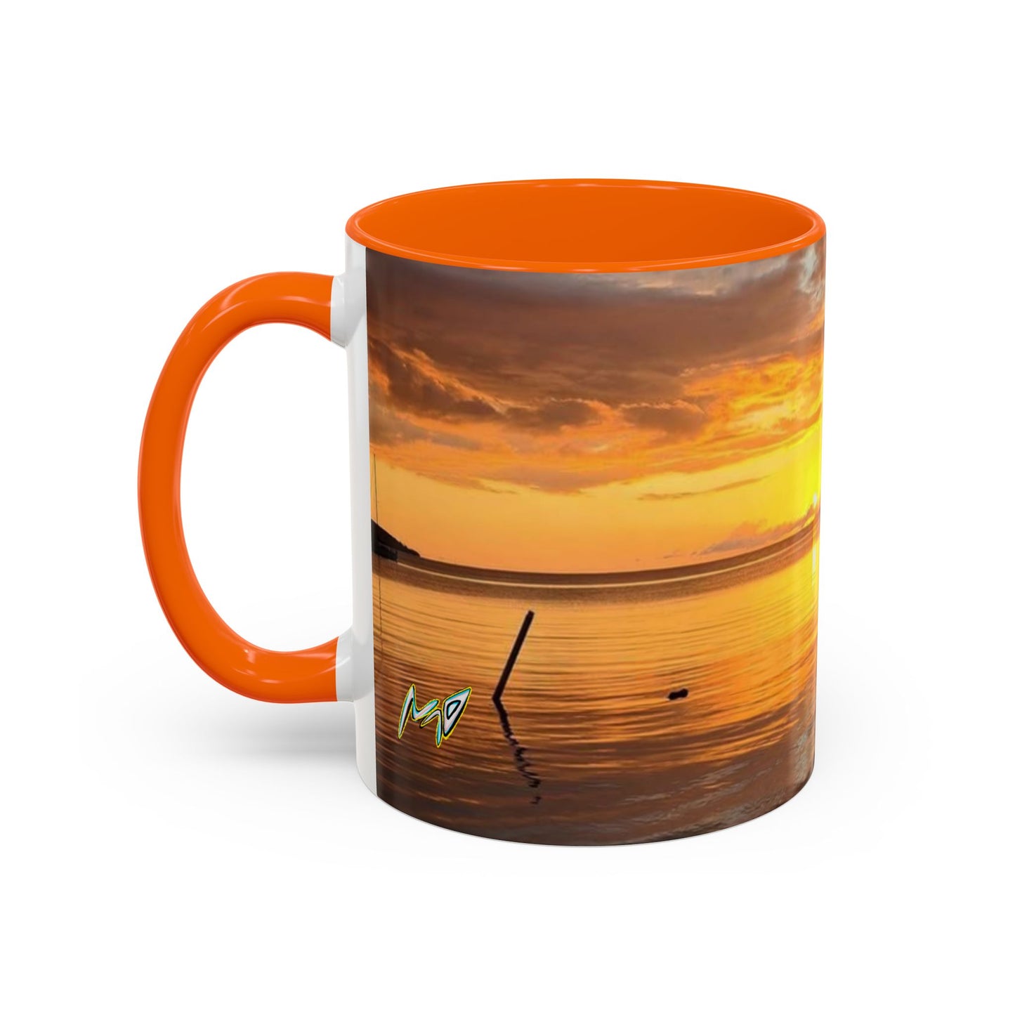 Sunset Harbor Coffee Mug — Golden Beach Sunrise Accent Mug (11/15oz)
