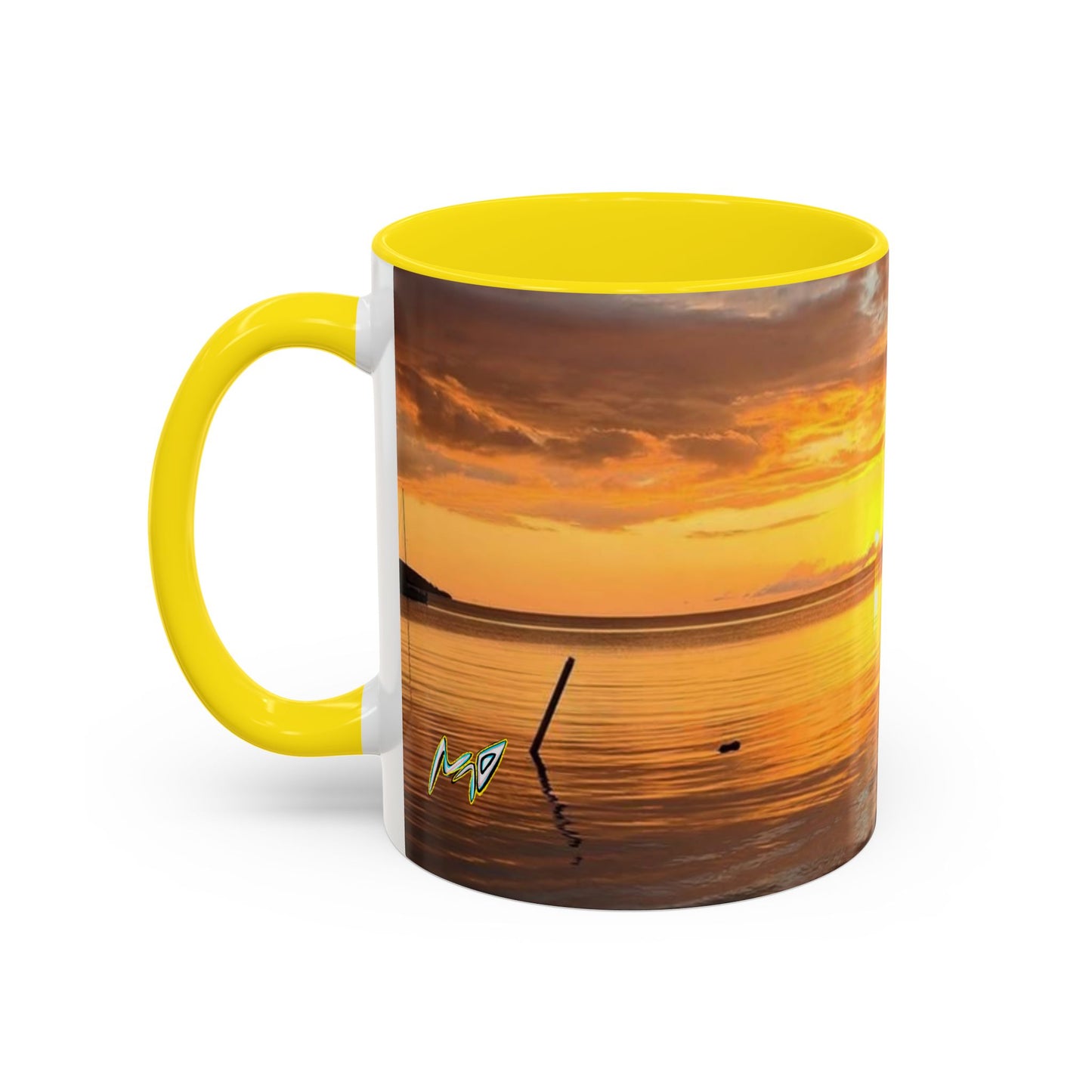 Sunset Harbor Coffee Mug — Golden Beach Sunrise Accent Mug (11/15oz)
