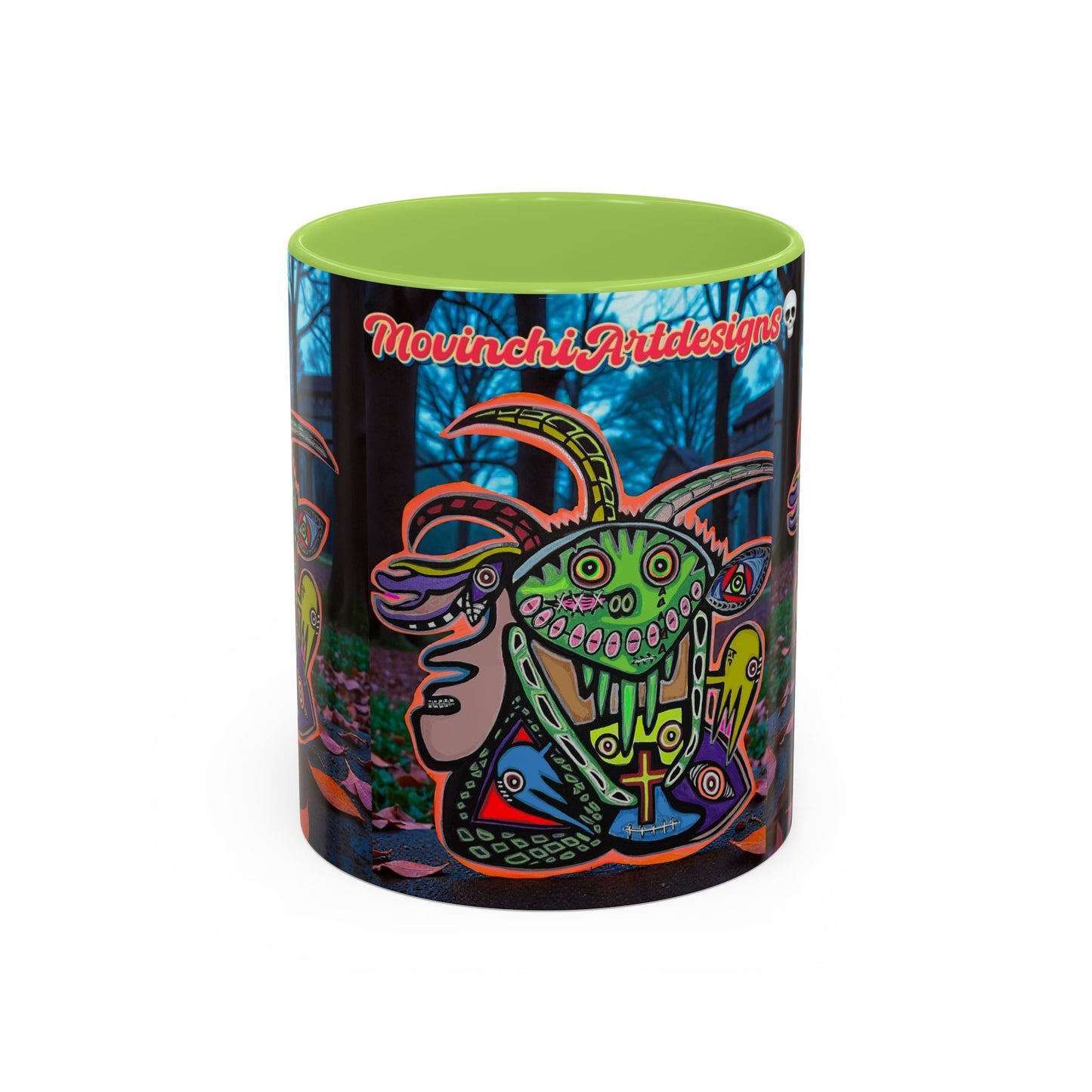 RYDER4.0  Psychedelic Forest Accent Coffee Mug – Colorful Trippy Creature Design (11/15oz)
