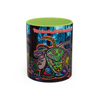 RYDER4.0  Psychedelic Forest Accent Coffee Mug – Colorful Trippy Creature Design (11/15oz)