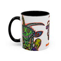 Colorful RYDER.   Abstract Jester Accent Coffee Mug — MovinchiArtDesigns