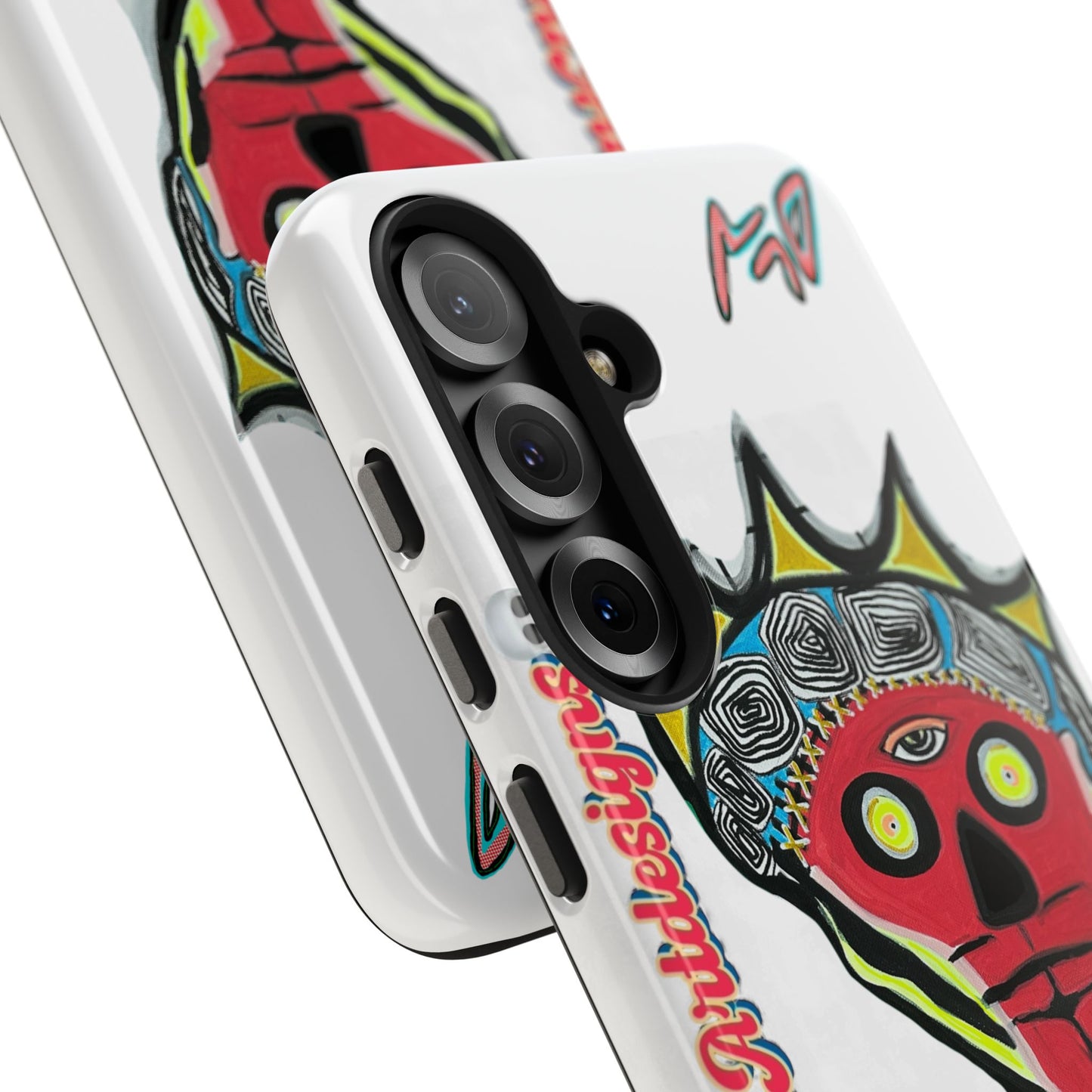 Artistic Crown KING GRAY  Skull Tough Phone Case — Colorful Abstract Guardian Design